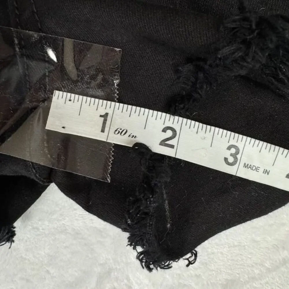 Carmar Black High Waist Jean Shorts Size 26 Destroyed‎ Denim Booty Shorts Ripped